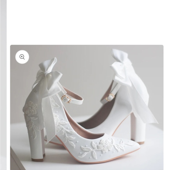 Elegant White Embroidered Women's Heels - Picture 4 of 5